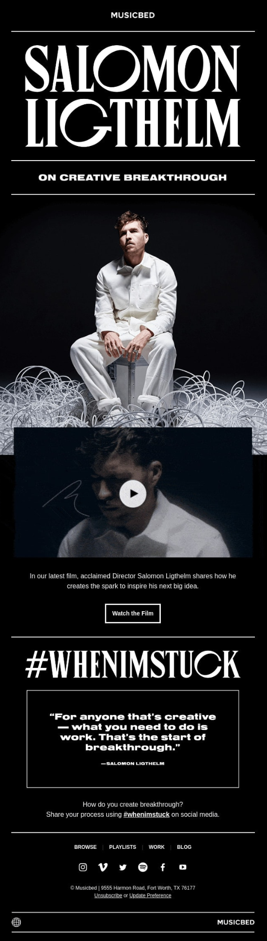 Пример письма от Musicbed