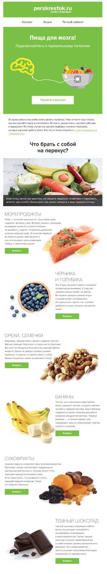 Пример информативной рассылки